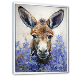 Brown and purple donkey portrait - Donkey Canvas Wall Art