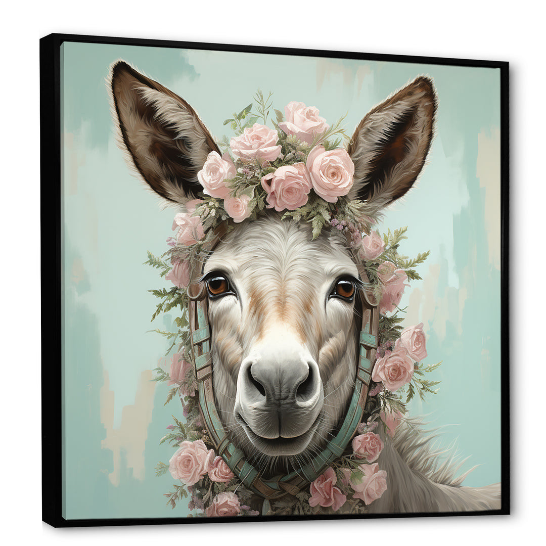 Cute floral donkey portrait - Donkey Wall Decor