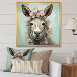 Cute floral donkey portrait - Donkey Wall Decor