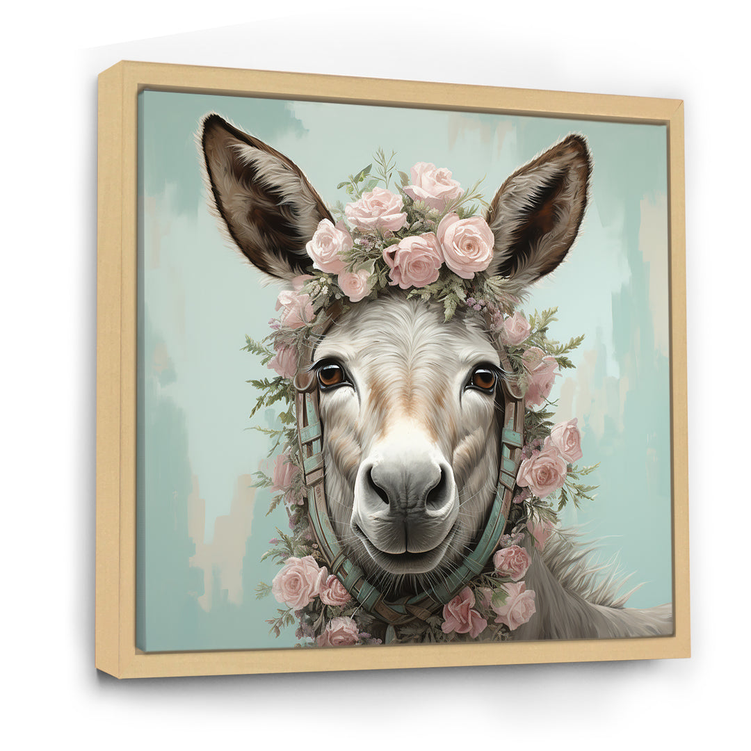 Cute floral donkey portrait - Donkey Wall Decor