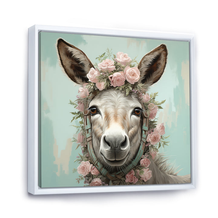Cute floral donkey portrait - Donkey Wall Decor
