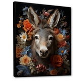 Cute Donkey with color flowers in harmony - Donkey Wall Art Prints