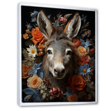 Cute Donkey with color flowers in harmony - Donkey Wall Art Prints