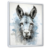 Charming grey donkey portrait - Donkey Framed Canvas Art