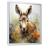 Grey Donkey flower Meadow - Donkey Home Decor Art