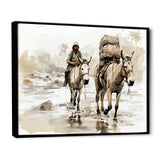 Vintage Donkey journey in the desert - Donkey Canvas Wall Art