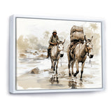 Vintage Donkey journey in the desert - Donkey Canvas Wall Art