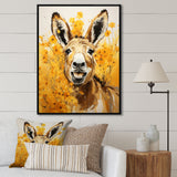 Yellow donkey Pastoral Portrait - Donkey Wall Decor