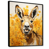 Yellow donkey Pastoral Portrait - Donkey Wall Decor