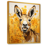 Yellow donkey Pastoral Portrait - Donkey Wall Decor