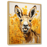 Yellow donkey Pastoral Portrait - Donkey Wall Decor