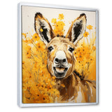 Yellow donkey Pastoral Portrait - Donkey Wall Decor