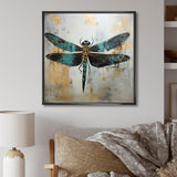 Green Dragonfly elegance - Dragonfly Bedroom Wall Art
