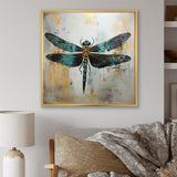 Green Dragonfly elegance - Dragonfly Bedroom Wall Art