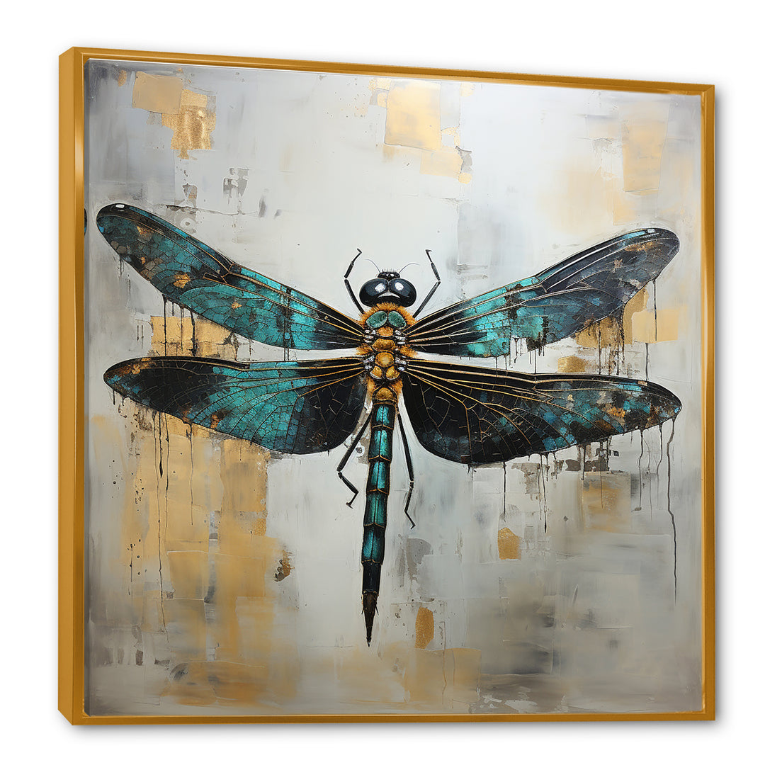 Green Dragonfly elegance - Dragonfly Bedroom Wall Art