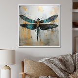 Green Dragonfly elegance - Dragonfly Bedroom Wall Art