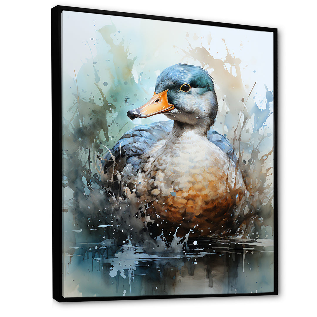 Blue duck by the lake - Duck Wall Art Prints