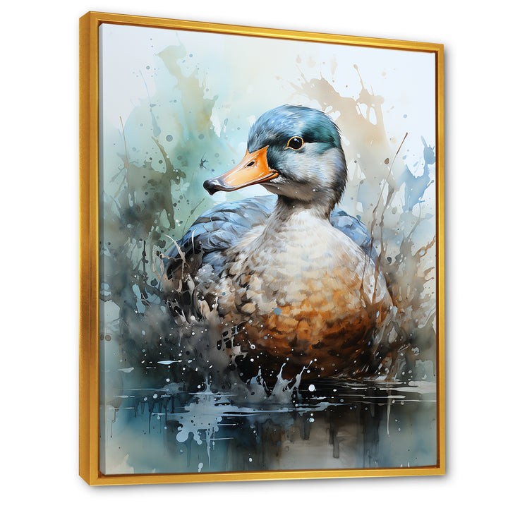Blue duck by the lake - Duck Wall Art Prints