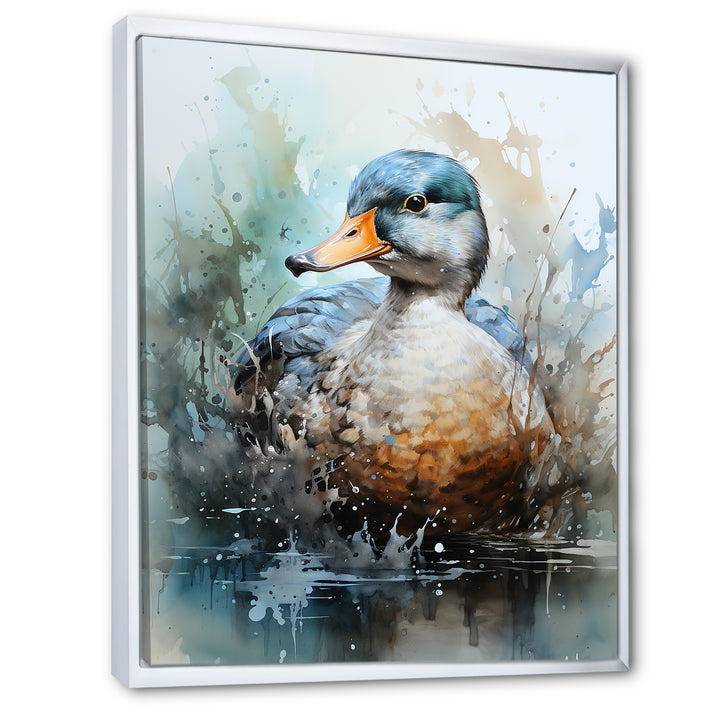 Blue duck by the lake - Duck Wall Art Prints