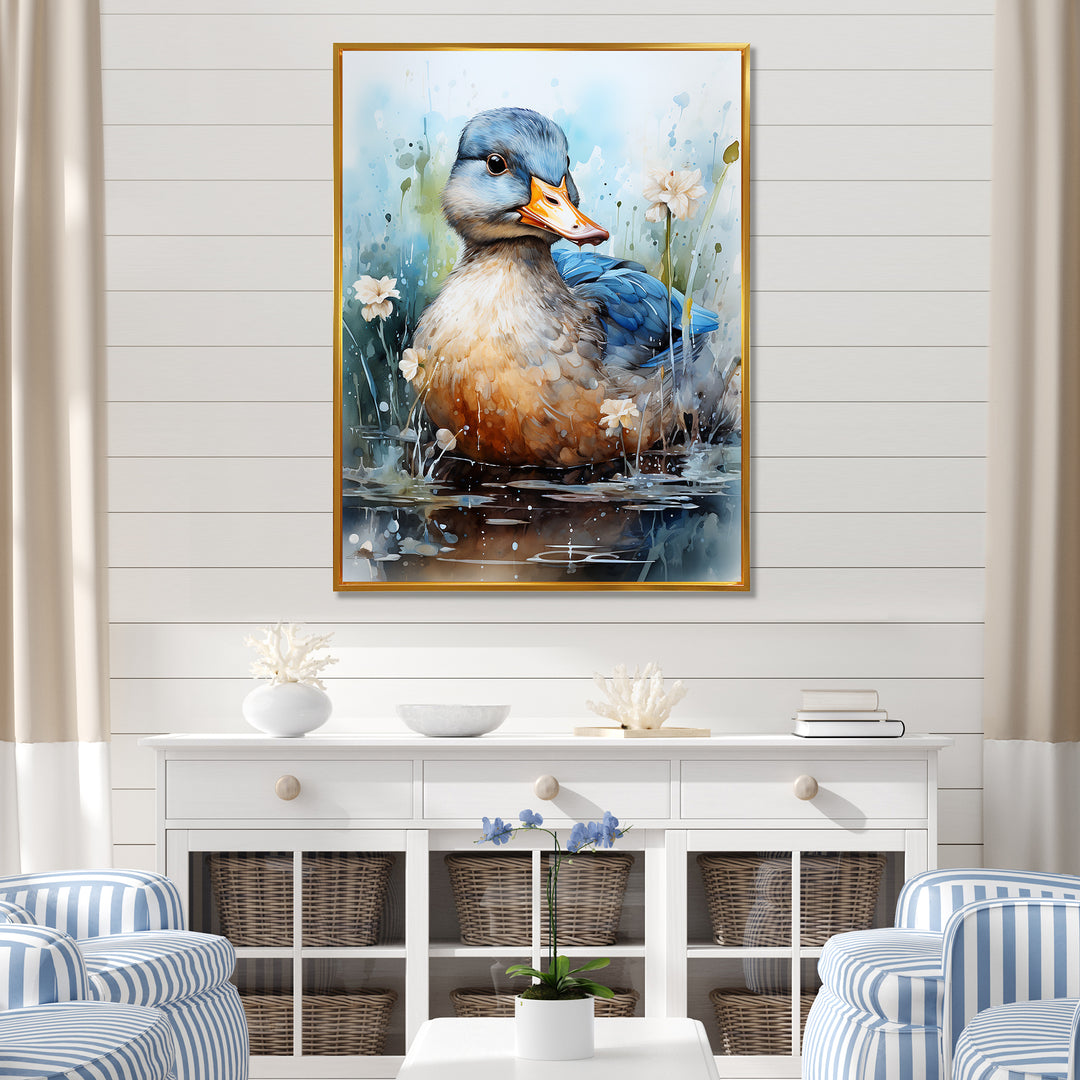 Blue Duck Aquarelle Avian - Duck Wall Art Prints