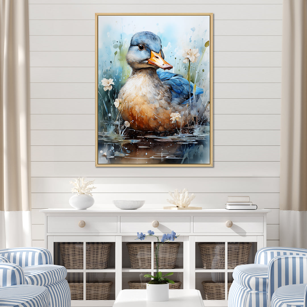 Blue Duck Aquarelle Avian - Duck Wall Art Prints