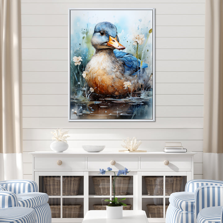 Blue Duck Aquarelle Avian - Duck Wall Art Prints