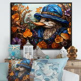Blue and orange duck blooms Mosaic - Duck Canvas Wall Art