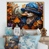 Blue and orange duck blooms Mosaic - Duck Canvas Wall Art