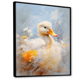 White and yellow Duck Feathered Elegance - White Duck Wall Art
