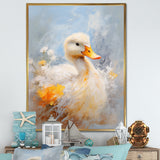 White and yellow Duck Feathered Elegance - White Duck Wall Art