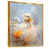 White and yellow Duck Feathered Elegance - White Duck Wall Art
