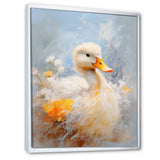 White and yellow Duck Feathered Elegance - White Duck Wall Art
