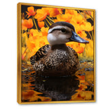 Brown and yellow baby duck at the lake - Duck Home Decor Art
