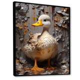 Grey and yellow duck Feathered Elegance - Duck Living Room Wall Art