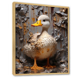 Grey and yellow duck Feathered Elegance - Duck Living Room Wall Art