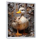 Grey and yellow duck Feathered Elegance - Duck Living Room Wall Art