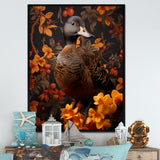 Brown and yellow duck Feathered Elegance - Duck Canvas Wall Art