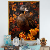 Brown and yellow duck Feathered Elegance - Duck Canvas Wall Art