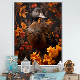 Brown and yellow duck Feathered Elegance - Duck Canvas Wall Art