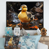 Yellow and black duck Feathered pond Elegance - Duck Wall Decor