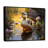 Yellow and green duck Feathered pond Elegance - Duck Wall Decor