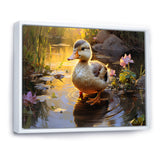 Yellow and green duck Feathered pond Elegance - Duck Wall Decor
