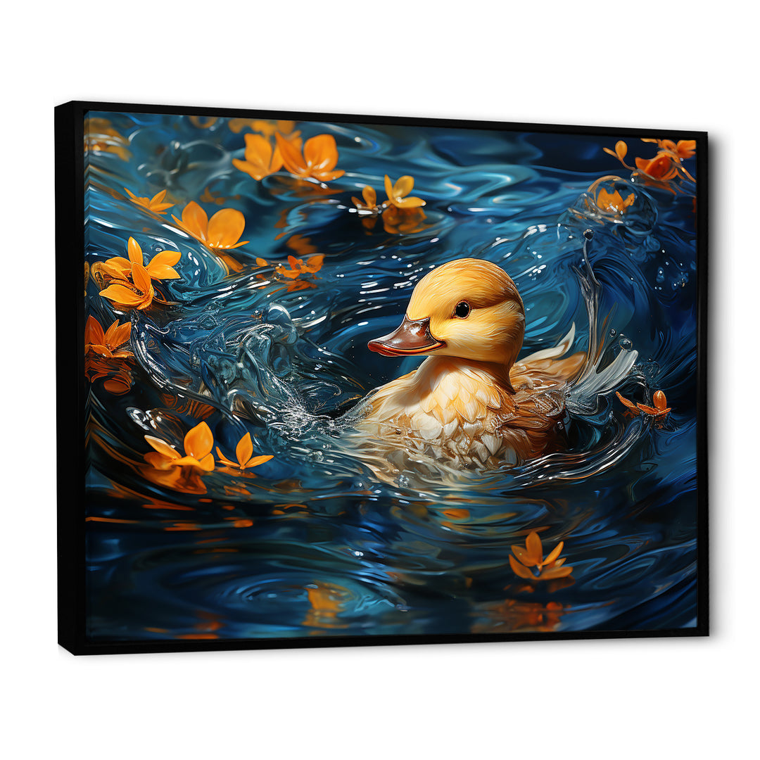 Minimalist Cute Mallard - Yellow Duck Wall Art