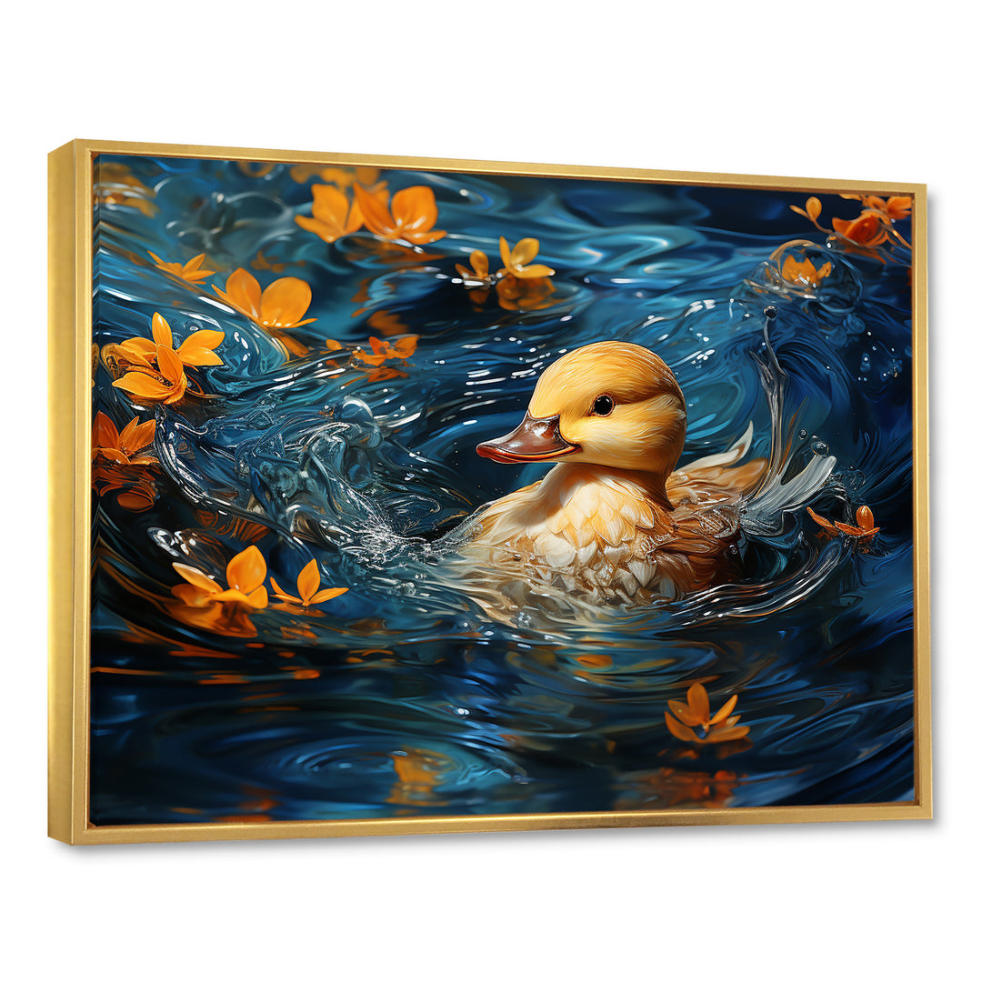 Minimalist Cute Mallard - Yellow Duck Wall Art