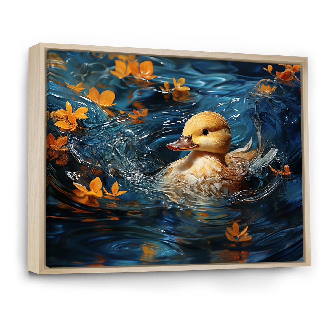 Minimalist Cute Mallard - Yellow Duck Wall Art