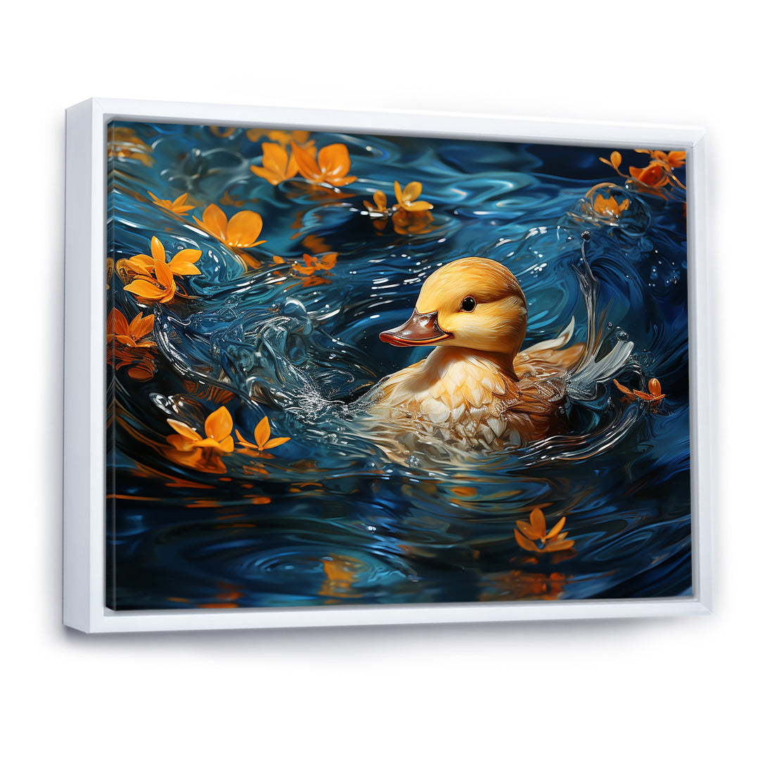 Minimalist Cute Mallard - Yellow Duck Wall Art