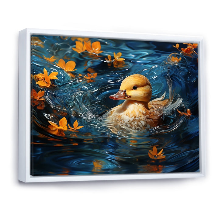Minimalist Cute Mallard - Yellow Duck Wall Art