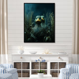 Midnight Misty Marsh duck - Duck Large Canvas Wall Art