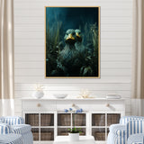 Midnight Misty Marsh duck - Duck Large Canvas Wall Art
