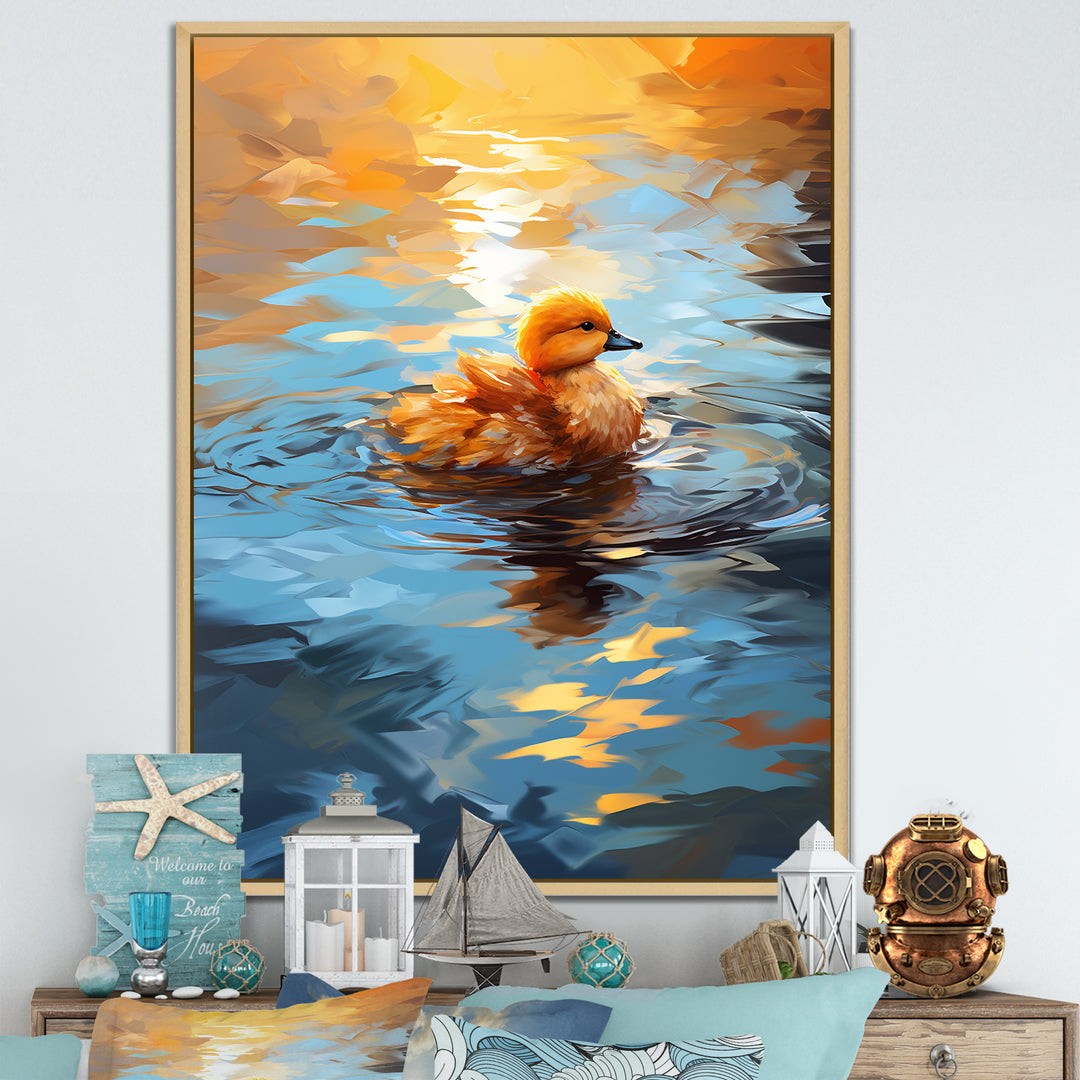 Yellow Duck Morning Quack Lake - Duck Bedroom Wall Art